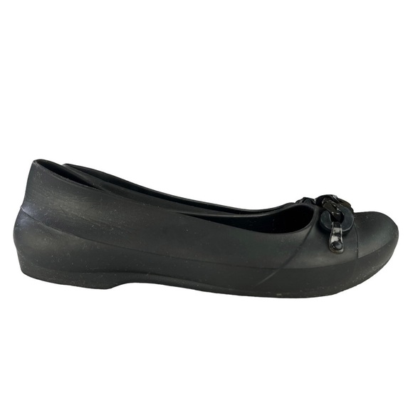 Crocs Gianna Black Chain Link Slip On Ballet Shoes Womens Size 8 - Picture 1 of 10